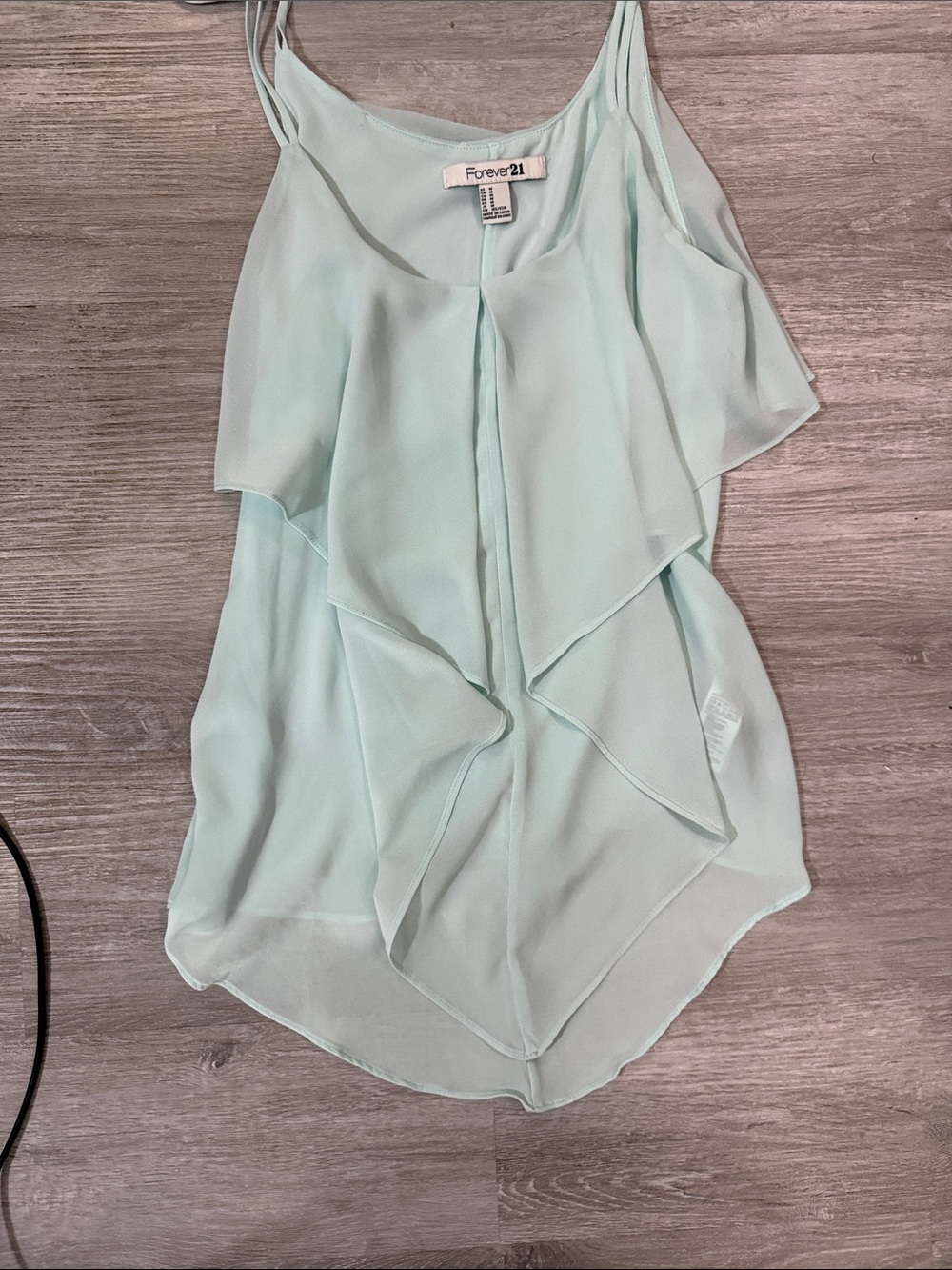 Forever 21 Mint Green Asymmetrical Ruffle Chiffon Dress